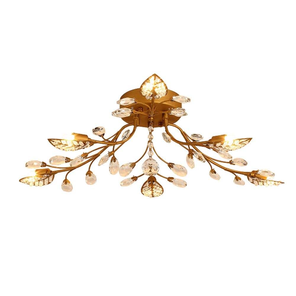 Plafonnier LED Floral en Cristal