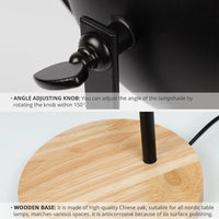 Lampe de table nordique en bois et métal à intensité réglable