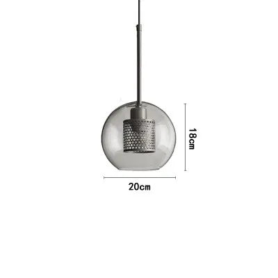 Lustre en boule de verre industriel rétro pour loft, hôtel et restaurant.