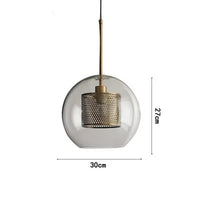 Lustre en boule de verre industriel rétro pour loft, hôtel et restaurant.