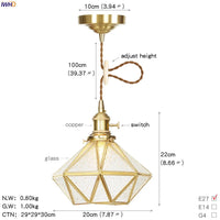 Suspension LED Cuivre Verre nordique moderniste