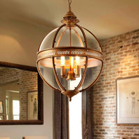 Suspension Vintage en Fer Forgé et Verre pour Bar Café - Élégance Intemporelle