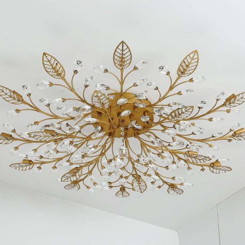 Plafonnier LED Floral en Cristal