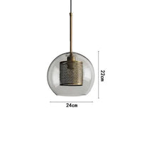 Lustre en boule de verre industriel rétro pour loft, hôtel et restaurant.