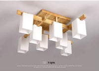 Plafonnier Nordique Minimaliste en Bois Style Japonais avec LED