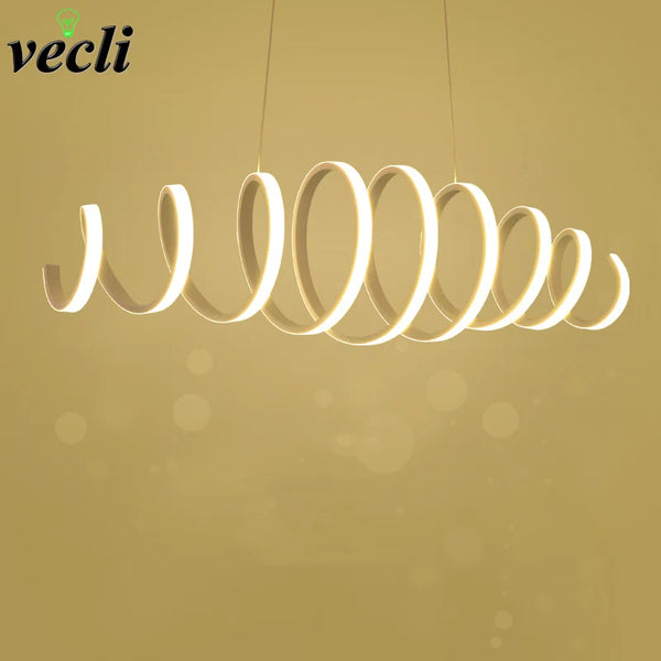 Lustre contemporain en aluminium avec éclairage LED intégré