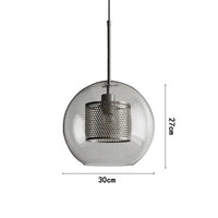 Lustre en boule de verre industriel rétro pour loft, hôtel et restaurant.
