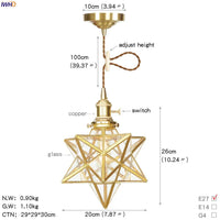 Suspension LED Cuivre Verre nordique moderniste