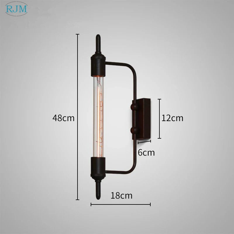 Applique Murale Tube Vapeur Vintage Noir