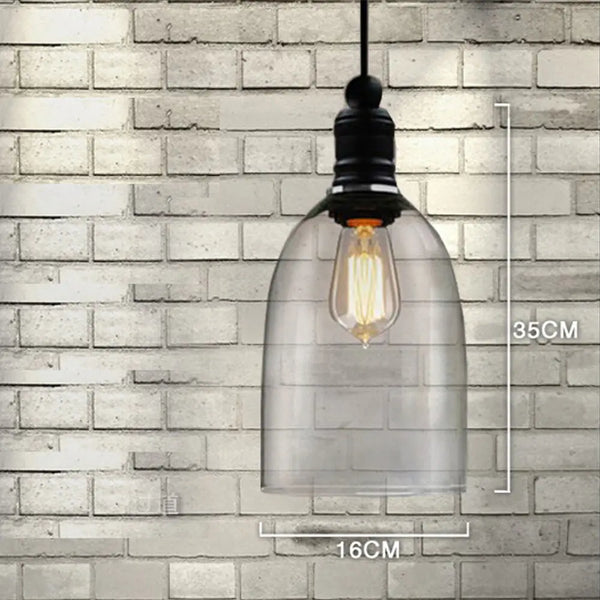 Suspension Edison Vintage en verre - Style Loft industriel