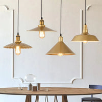Suspension LED nordique rétro E27 - Lustre en fer forgé couleur or - Intérieur maison, salon, cuisine