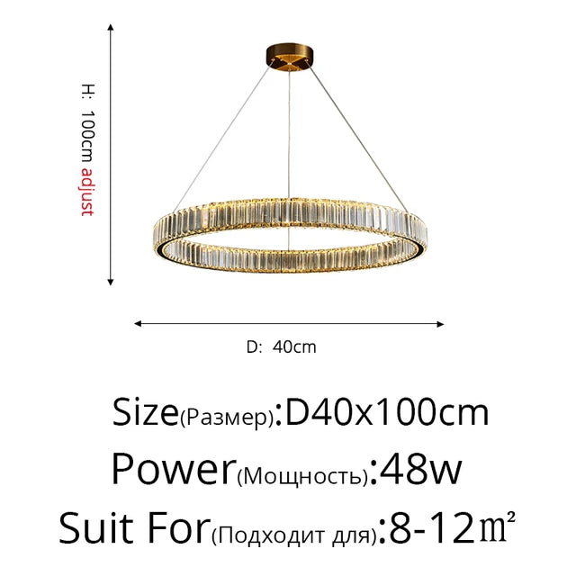 Plafonnier LED doré de luxe