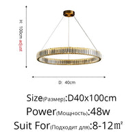 Plafonnier LED doré de luxe