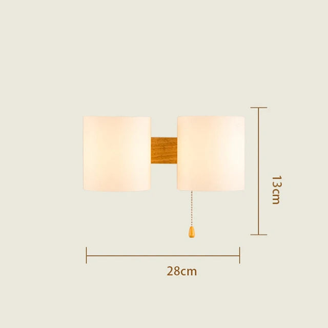 Applique murale design nordique bois-verre LED