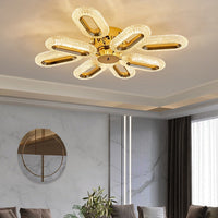 Plafonnier LED en cristal ovale Marvona - Style Moderne