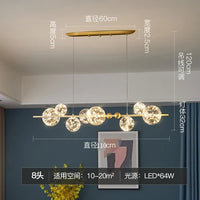 Lustre de luxe moderne avec anneaux LED et boule de verre de qualité supérieure