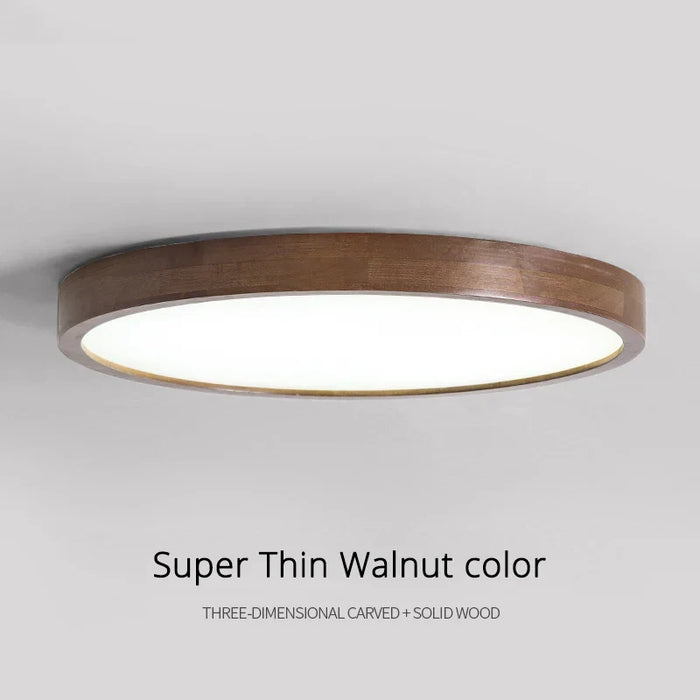 Plafonnier LED bois massif de style moderne