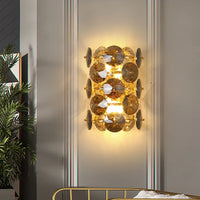 Applique murale LED en fumée gris cristal pour chambre et salon