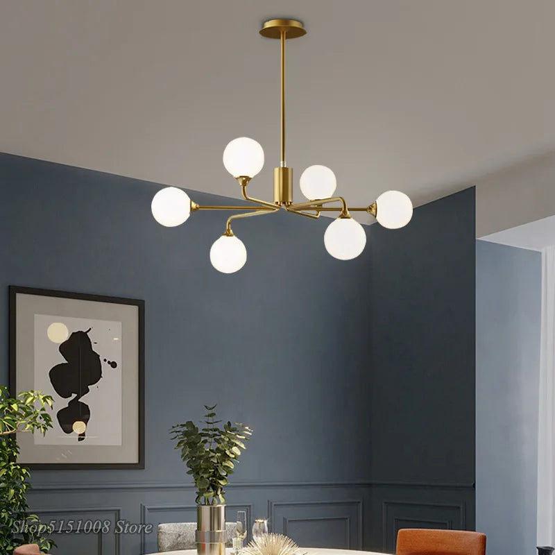 Lampe Suspension Nordique en Verre LED Feng-Glow