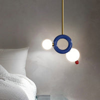 Suspension design en métal et boules colorées Ginna