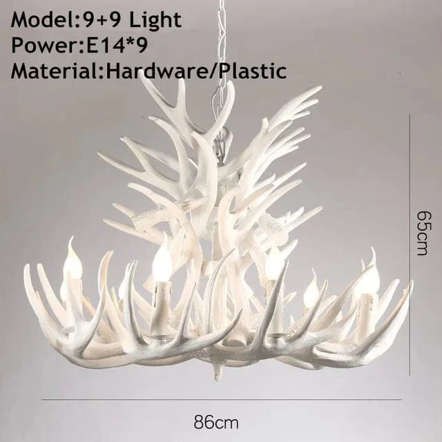 Lustre Rétro Résine Bois Marron Blanc - Idéal pour Salon, Restaurant, et Bar