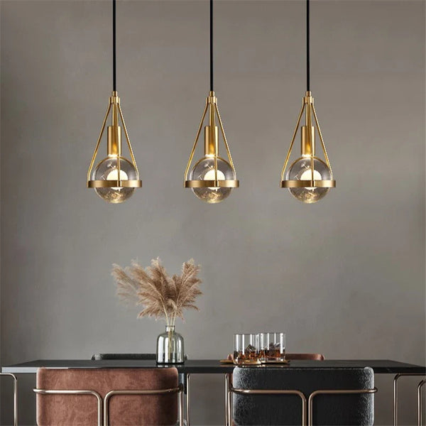 Suspension Cristal Cuivre de Luxe