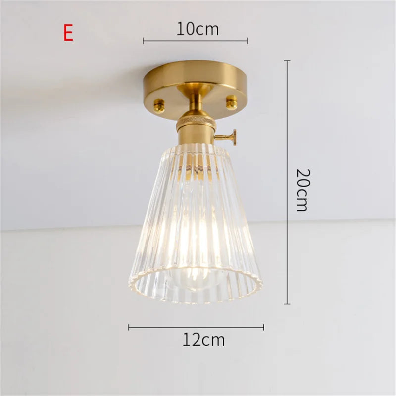 Plafonnier Nordique Rétro Loft Vintage Moderne - Abat-jour en Verre