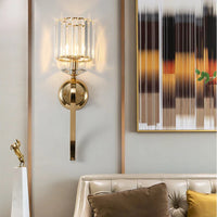 Applique murale luxueuse en cristal doré