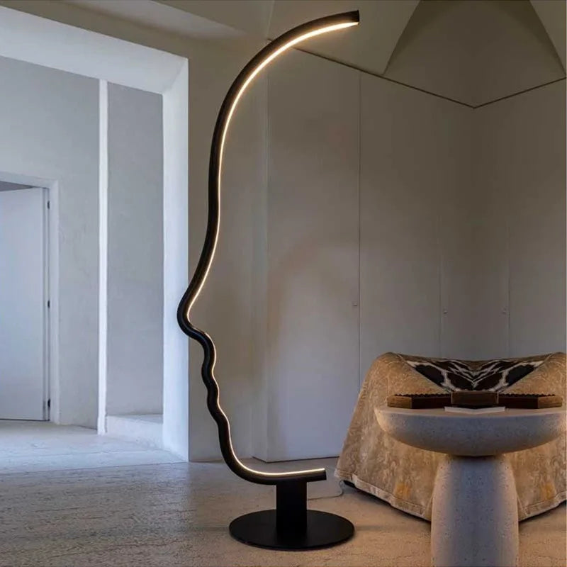 Lampadaire Led nordique "Visage Illuminé"