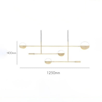 Lustre Zev : Élégance dorée en formes circulaires