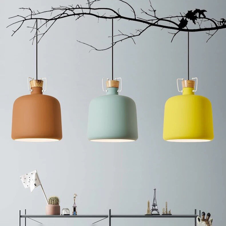 Suspension Abner: Style industriel coloré
