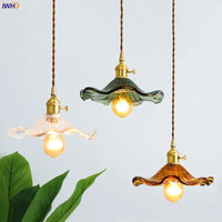 Suspension Nordique LED en Verre Fleurs