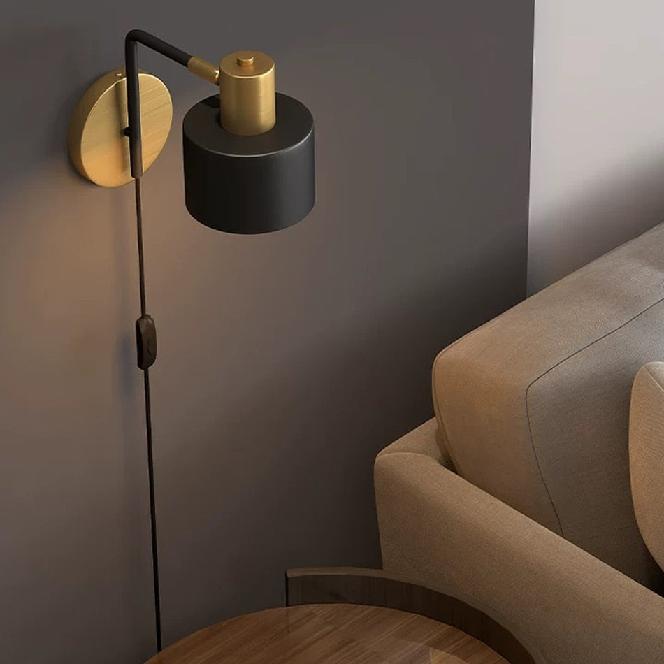 Applique murale LED Noir & Laiton Aveiro