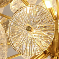 Lustre en verre rond Deyidn Luxe Or pour Villa - Salle à Manger et Chambre