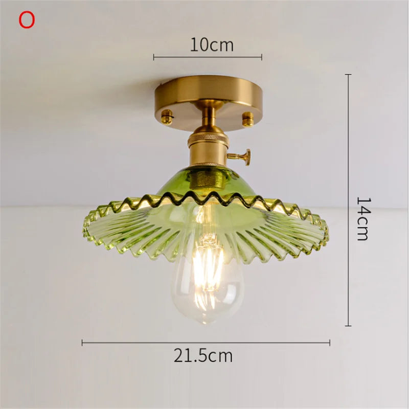 Plafonnier Nordique Rétro Loft Vintage Moderne - Abat-jour en Verre