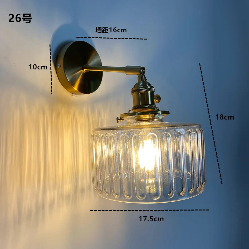 Applique murale LED rotative en verre et laiton pour miroir