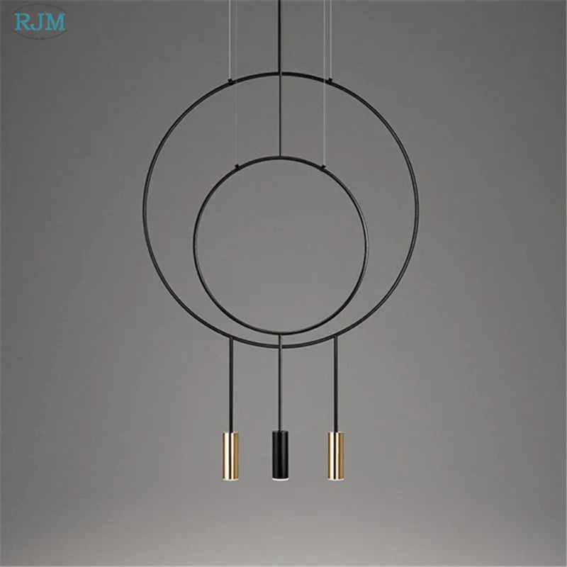 Suspension Circulaire Créative de Styliste Nordique - Collection Métal Postmoderne