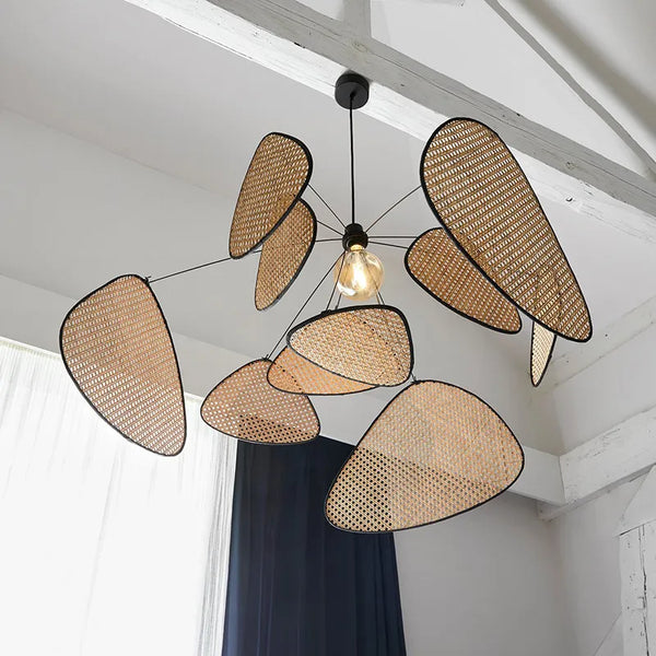 Lustre Créatif en Rotin Bambou Osier Design Handmade