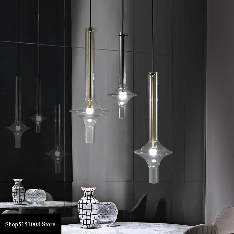 Suspensions contemporaines en verre de luxe nordique