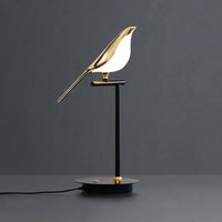 Design Lampe de Table LED Postmoderne en Placage Or Oiseau