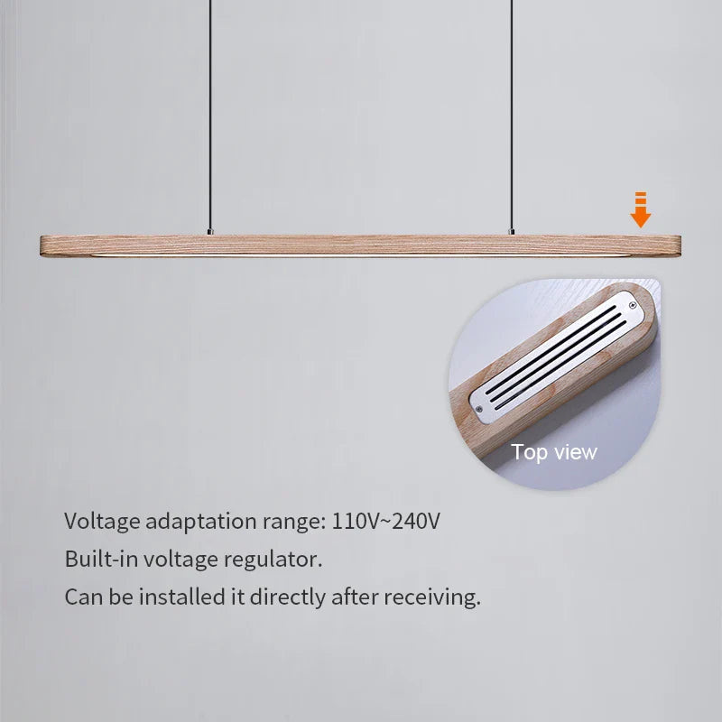Suspension LED en bois "Nordic Glow" au design moderne et ovale