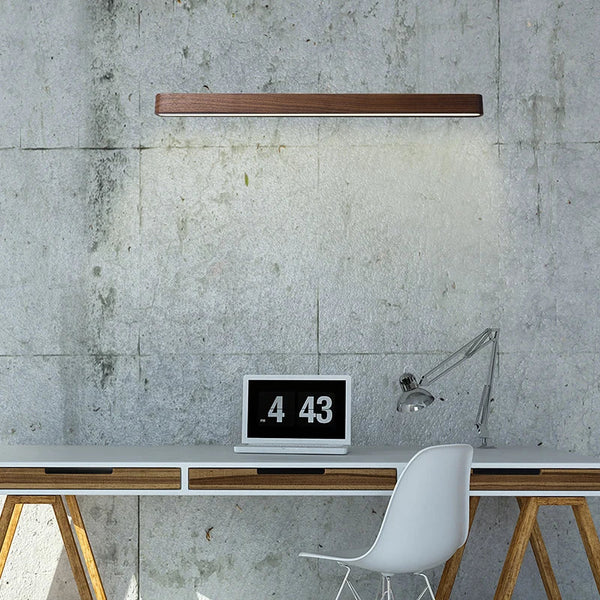 Applique murale LED en bois massif design japonais contemporain