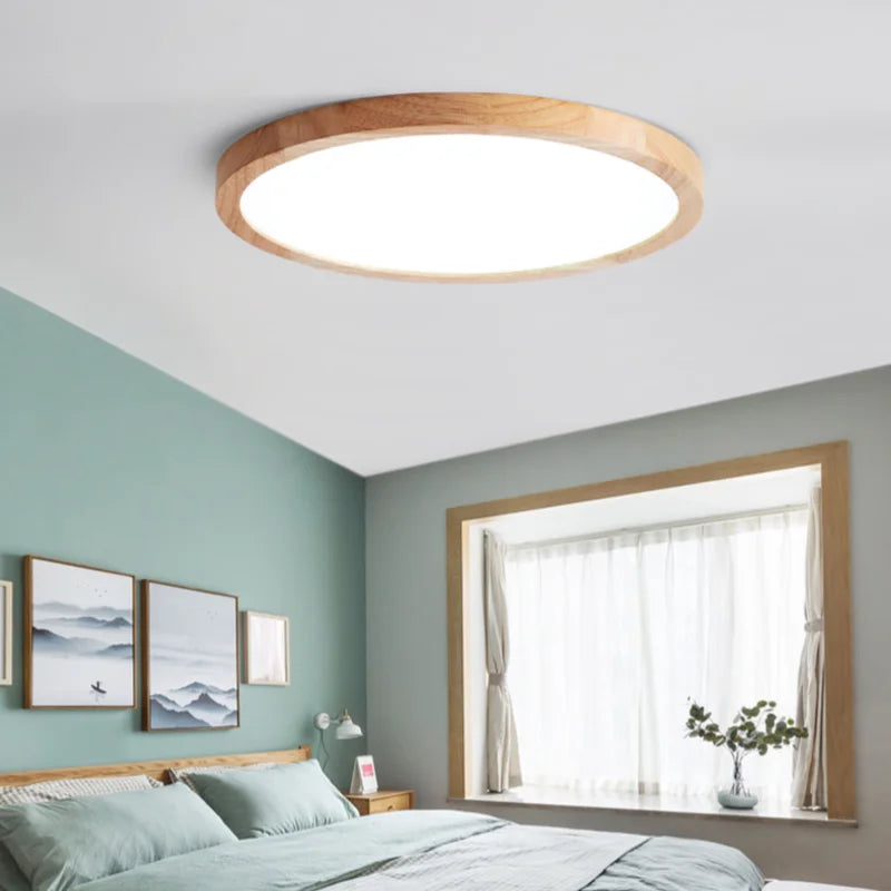 Plafonnier LED en bois authentique pour éclairage intérieur - Lumin'Wood