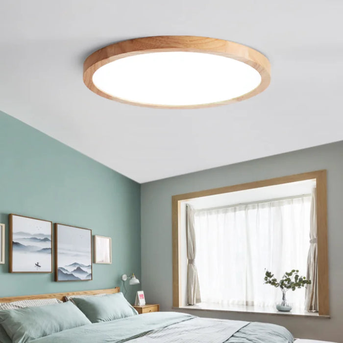 Plafonnier LED en bois authentique pour éclairage intérieur - Lumin'Wood