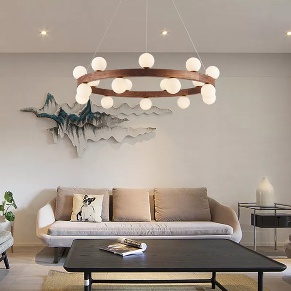 Lustre en noyer haut de gamme pour salon