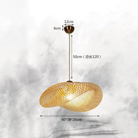 Suspension vintage en bambou et rotin fait main - Style Japonais