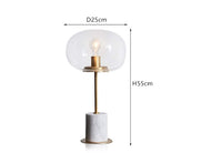 Lampe à poser "Bess" avec socle en marbre