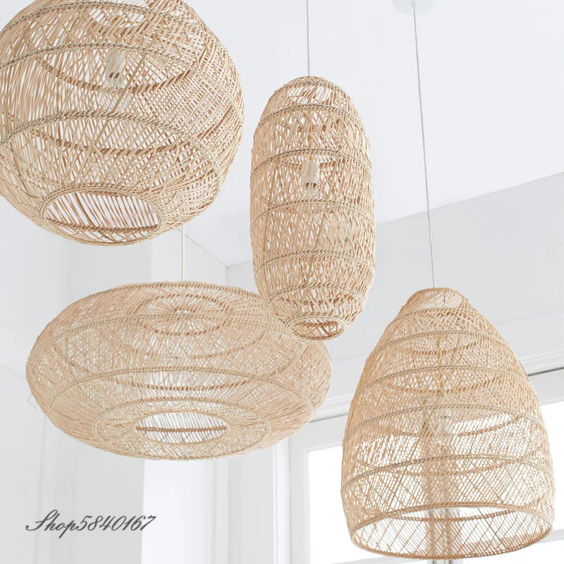 Suspension Vintage en Rotin