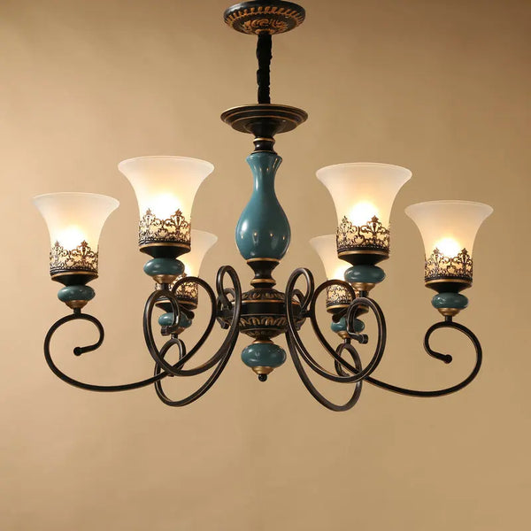 Lustre en céramique LED de style français antique - Design européen