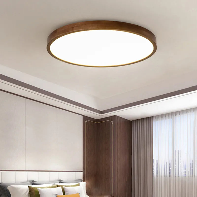 Plafonnier LED bois massif de style moderne
